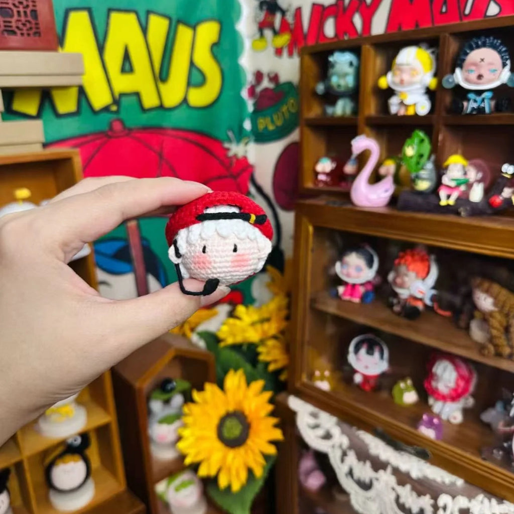 Giftwowo 1PC Handmade Crochet Yarn Doll Keychain, Figurine, Headband, Car Charm, Hair Accessory