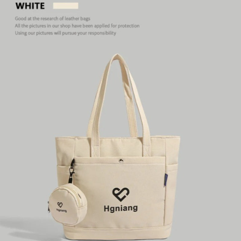 Giftwowo 1PC Canvas Bag for Women – Large Capacity Tote, Work & Commuting Shoulder Bag, Student Class Handbag