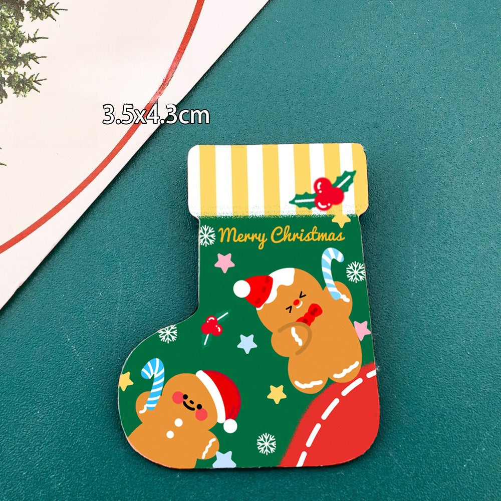 Giftwowo 1PC Cute Christmas Fridge Magnet – Creative DIY Decorative Magnetic Sticker, High-Quality Thick Magnetic Christmas Gift