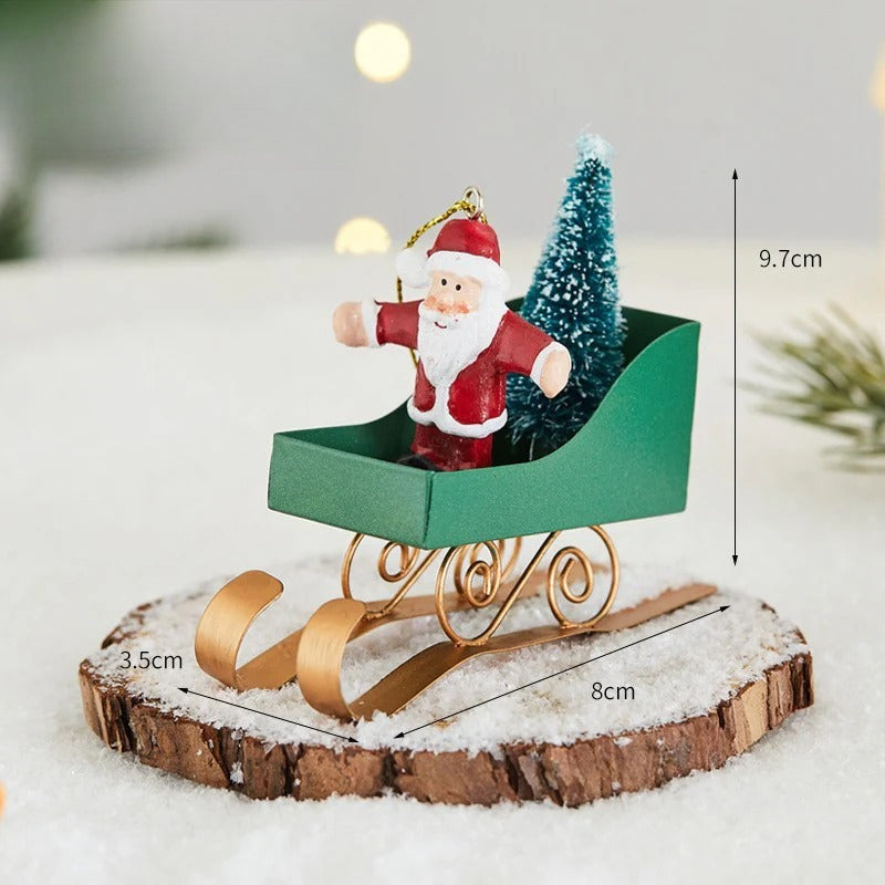 Giftwowo 1PC Christmas Tree Ornaments Creative Elk Snowman Santa Claus Decorations for Home Xmax Tree Decor Gifts