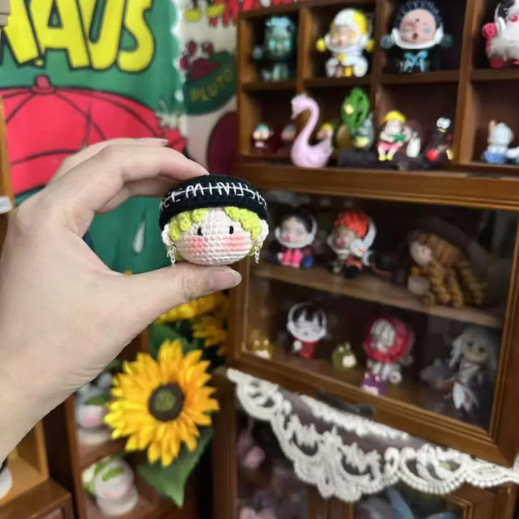 Giftwowo 1PC Handmade Crochet Yarn Doll Keychain, Figurine, Headband, Car Charm, Hair Accessory