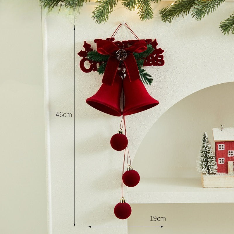 Giftwowo 1PC Christmas Ball Velet Red Bell Hanging Ornaments Xmas Tree Christmas Decorations for Home New Year Party Gift