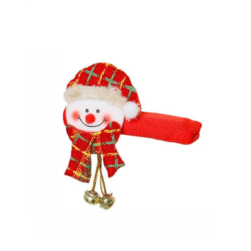 Giftwowo 1PC Christmas Decor – Cartoon Santa with Bells Door Handle Cover, Anti-collision & Anti-static Protector for Room Handles