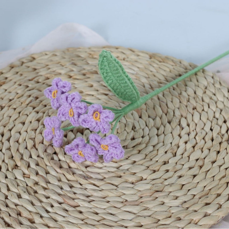Giftwowo 1PC Forget-Me-Not Yarn Flowers – Handmade Crochet Faux Flowers, Perfect for Valentine's Day & Birthday Gifts