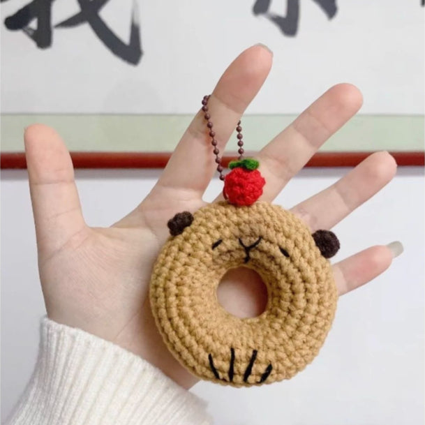 Giftwowo Pom-Pom Yarn Crochet Doll, Handmade Cute and Unique Accessory, DIY Adorable Ornament