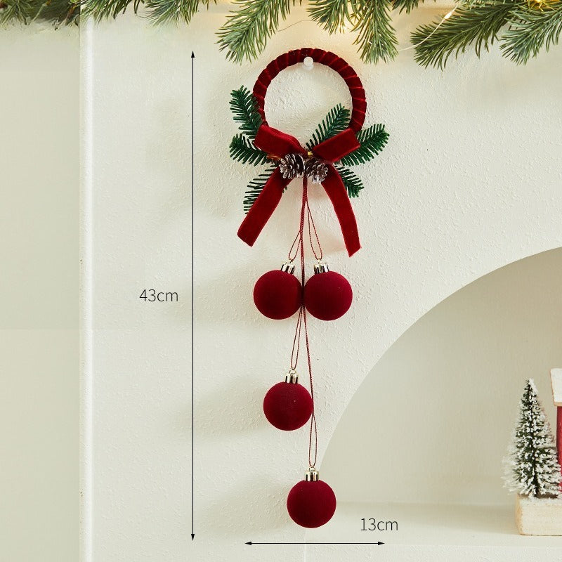 Giftwowo 1PC Christmas Ball Velet Red Bell Hanging Ornaments Xmas Tree Christmas Decorations for Home New Year Party Gift