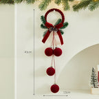 Giftwowo 1PC Christmas Ball Velet Red Bell Hanging Ornaments Xmas Tree Christmas Decorations for Home New Year Party Gift