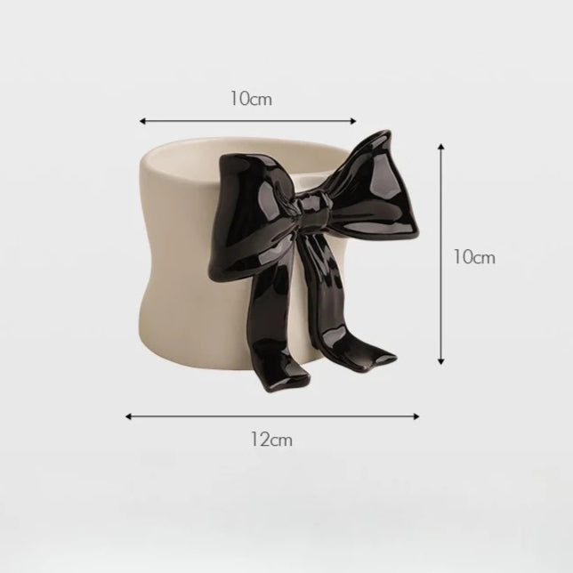 Giftwowo 1PC Lovely Bowknot Decorative Porcelain Cup Exquisite Coffee Mug Dining Table Milk Mugs Afternoon Tea Teacup Juice Cup