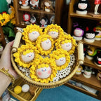 Giftwowo Sunflower Dumpling Keychain – Handmade Yarn Crochet Plush Doll, Blind Box / Blind Bag Plush Ornament, Cute Hanging Figure