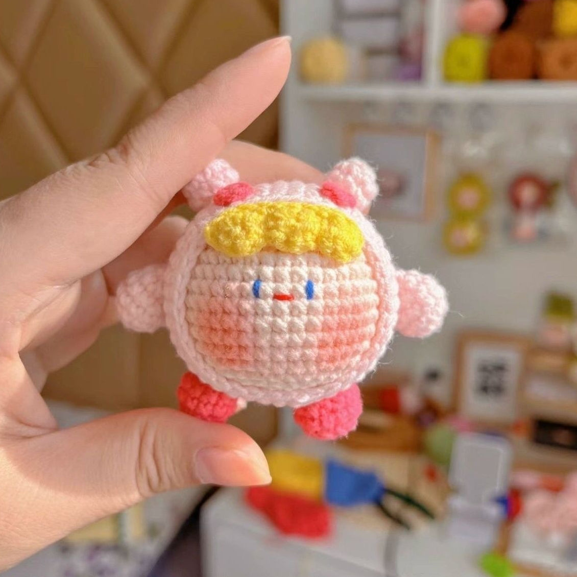 Giftwowo Pom-Pom Yarn Crochet, DIY Handmade Gift for Boyfriend and Girlfriend, Birthday and Qixi Festival, Unique Gift for Girls