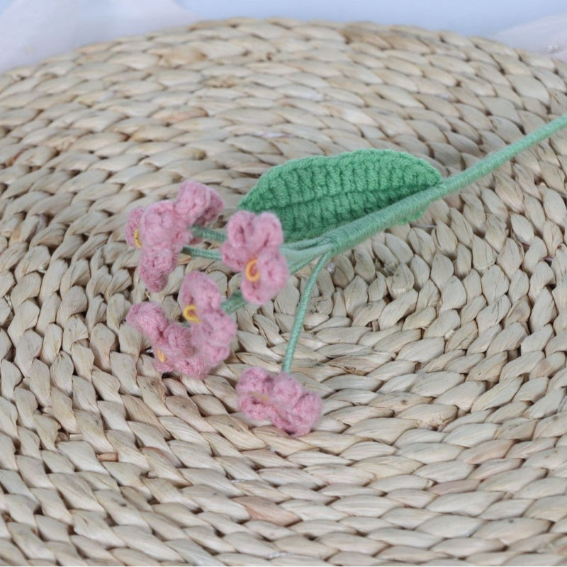 Giftwowo 1PC Forget-Me-Not Yarn Flowers – Handmade Crochet Faux Flowers, Perfect for Valentine's Day & Birthday Gifts