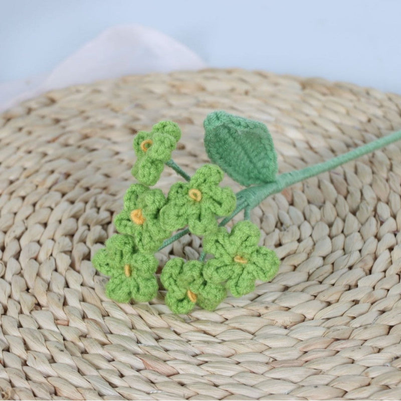 Giftwowo 1PC Forget-Me-Not Yarn Flowers – Handmade Crochet Faux Flowers, Perfect for Valentine's Day & Birthday Gifts