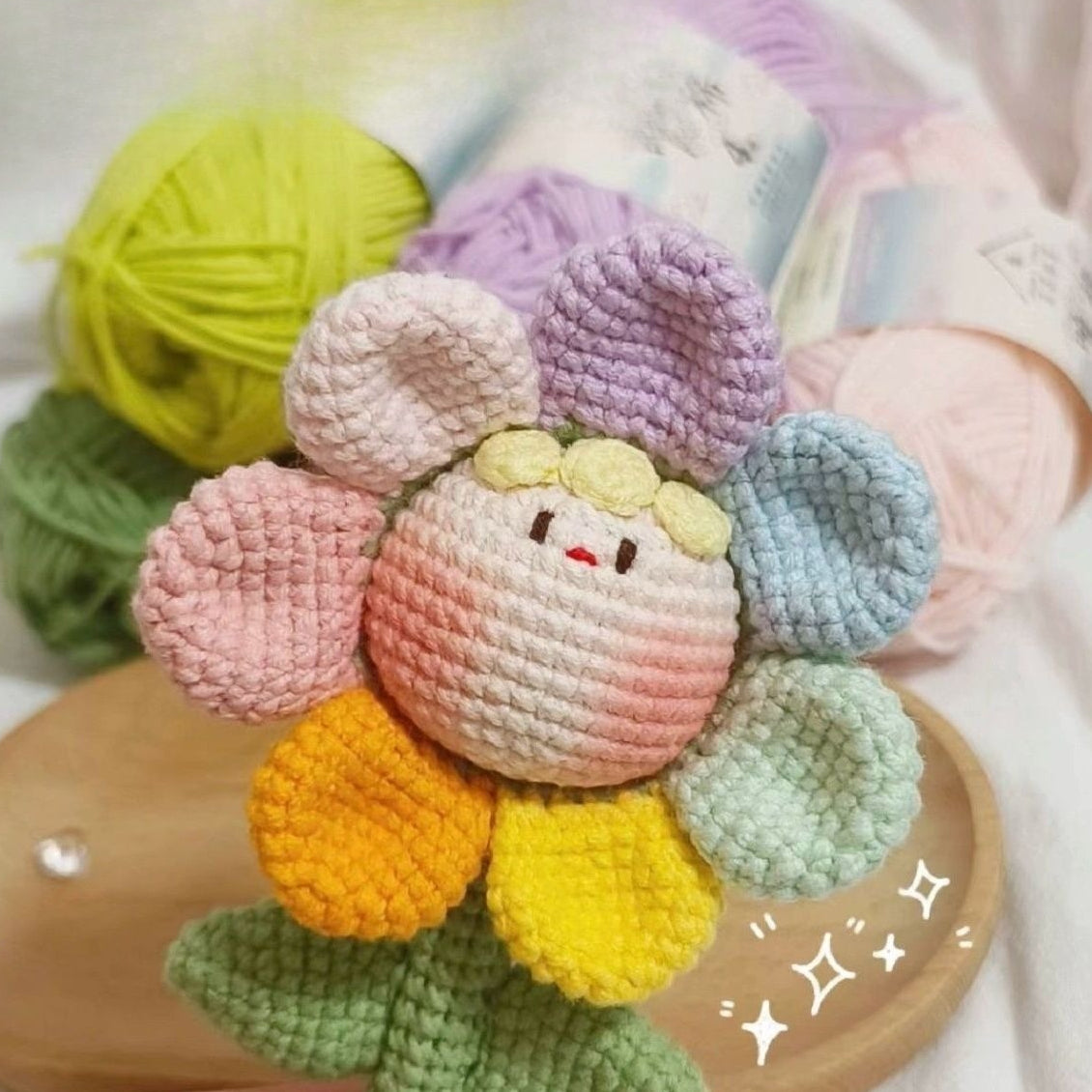 Giftwowo Pom-Pom Yarn Crochet, DIY Handmade Gift for Boyfriend and Girlfriend, Birthday and Qixi Festival, Unique Gift for Girls