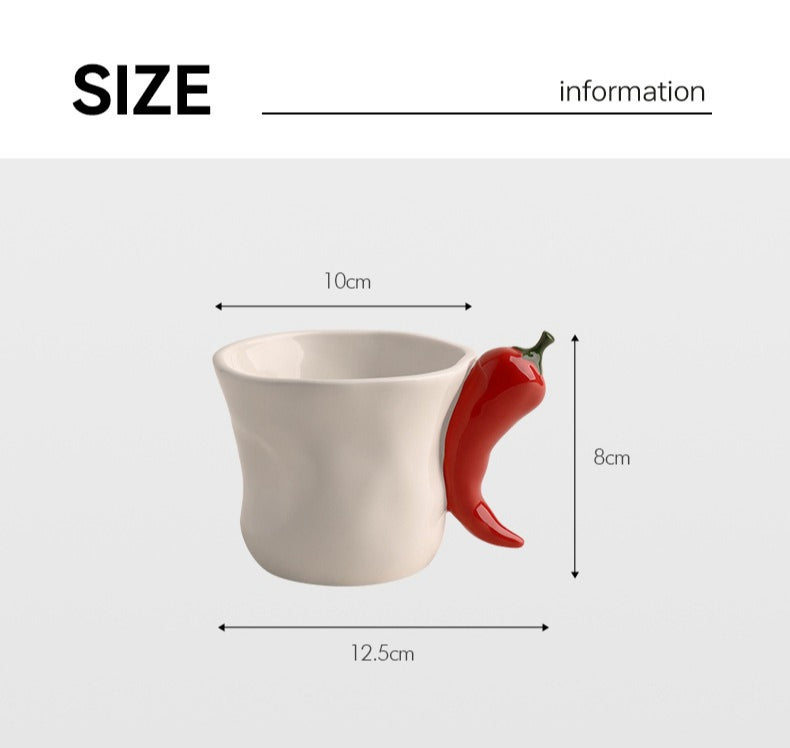 Giftwowo 1PC Creative Stereo Pepper Ceramic Coffee Cup Cartoon Fun Pepper Porcelain Teacap Gift Mug