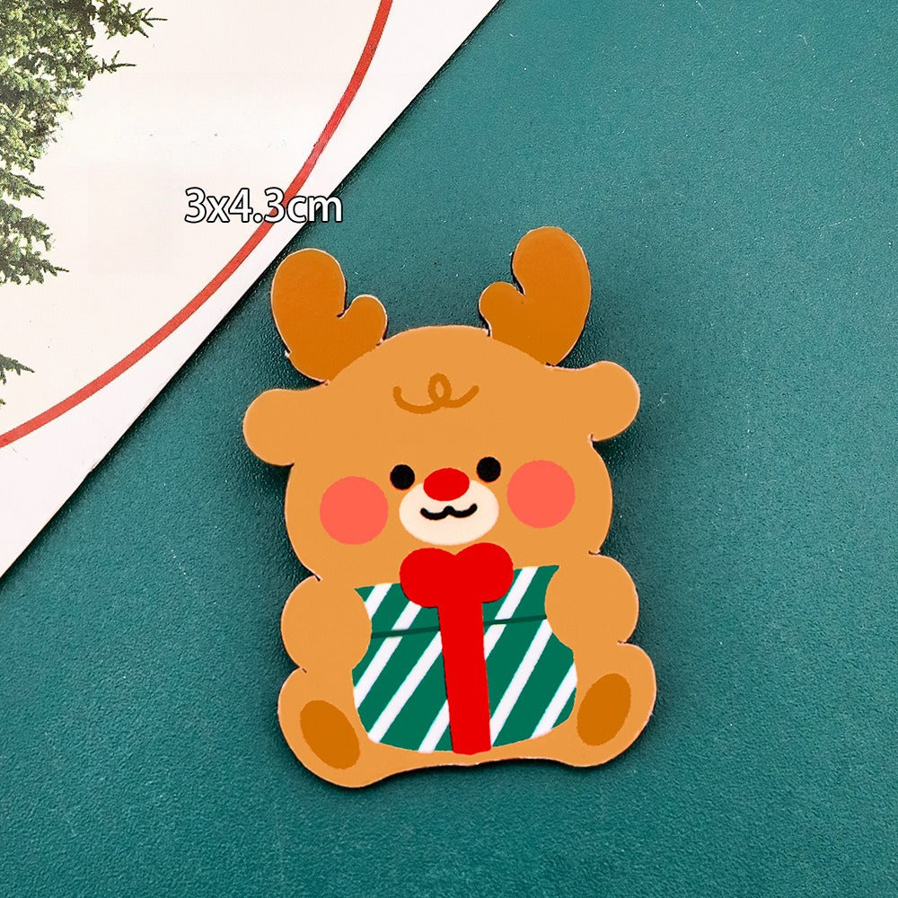 Giftwowo 1PC Cute Christmas Fridge Magnet – Creative DIY Decorative Magnetic Sticker, High-Quality Thick Magnetic Christmas Gift