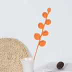 Giftwowo 1PC Eucalyptus Leaves – Handcrafted Yarn Floral Arrangement, Perfect for Living Room & Office Décor, Year-Round Woven Yarn Leaves