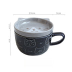 Giftwowo 1PC Cartoon Cat with Cover Coffee Cup Cute Breakfast Cup Creative Coffee Cup Milk Cup Wter Cup with Lid