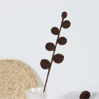 Giftwowo 1PC Eucalyptus Leaves – Handcrafted Yarn Floral Arrangement, Perfect for Living Room & Office Décor, Year-Round Woven Yarn Leaves