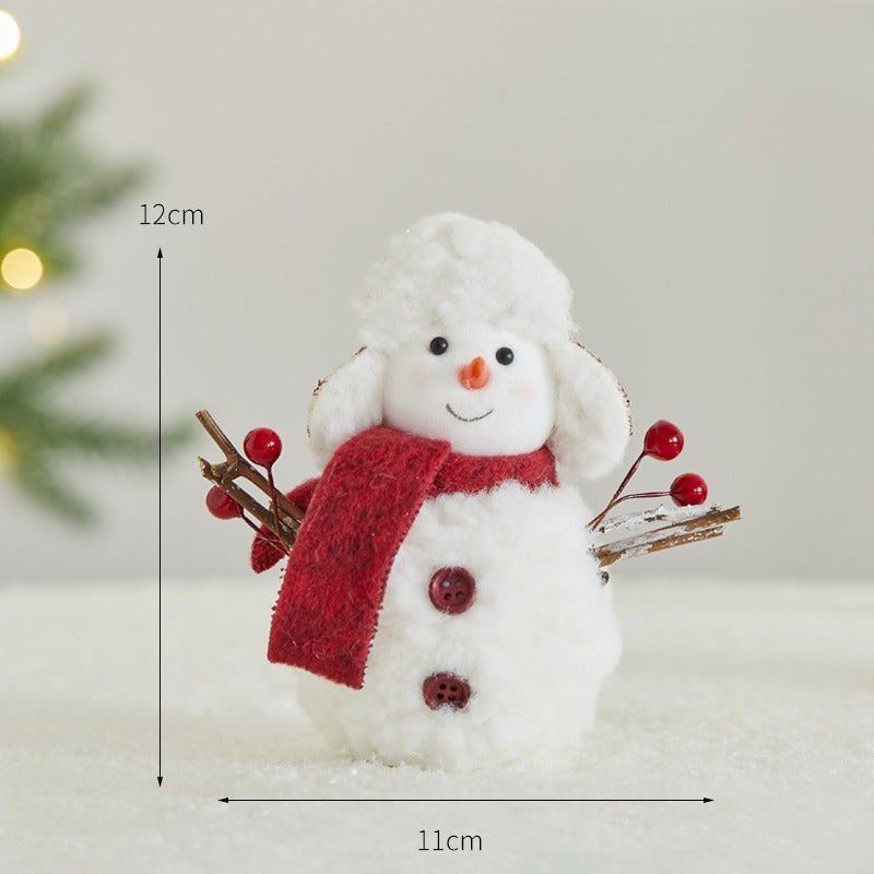 Giftwowo 1PC Christmas Snowman Decorations Cute Plush Gift Ornaments Desktop Holiday Cartoon Doll Fabric Pendant New Year Gift